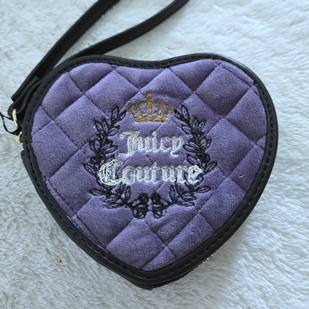 Juicy🍊 Couture Dusty Violet💜 Royal👑 Couture Heart🩷 Zip Around Coin Purse - Picture 15 of 16